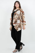 Vikki Vi Gold Chain Leopard Swing Cardigan