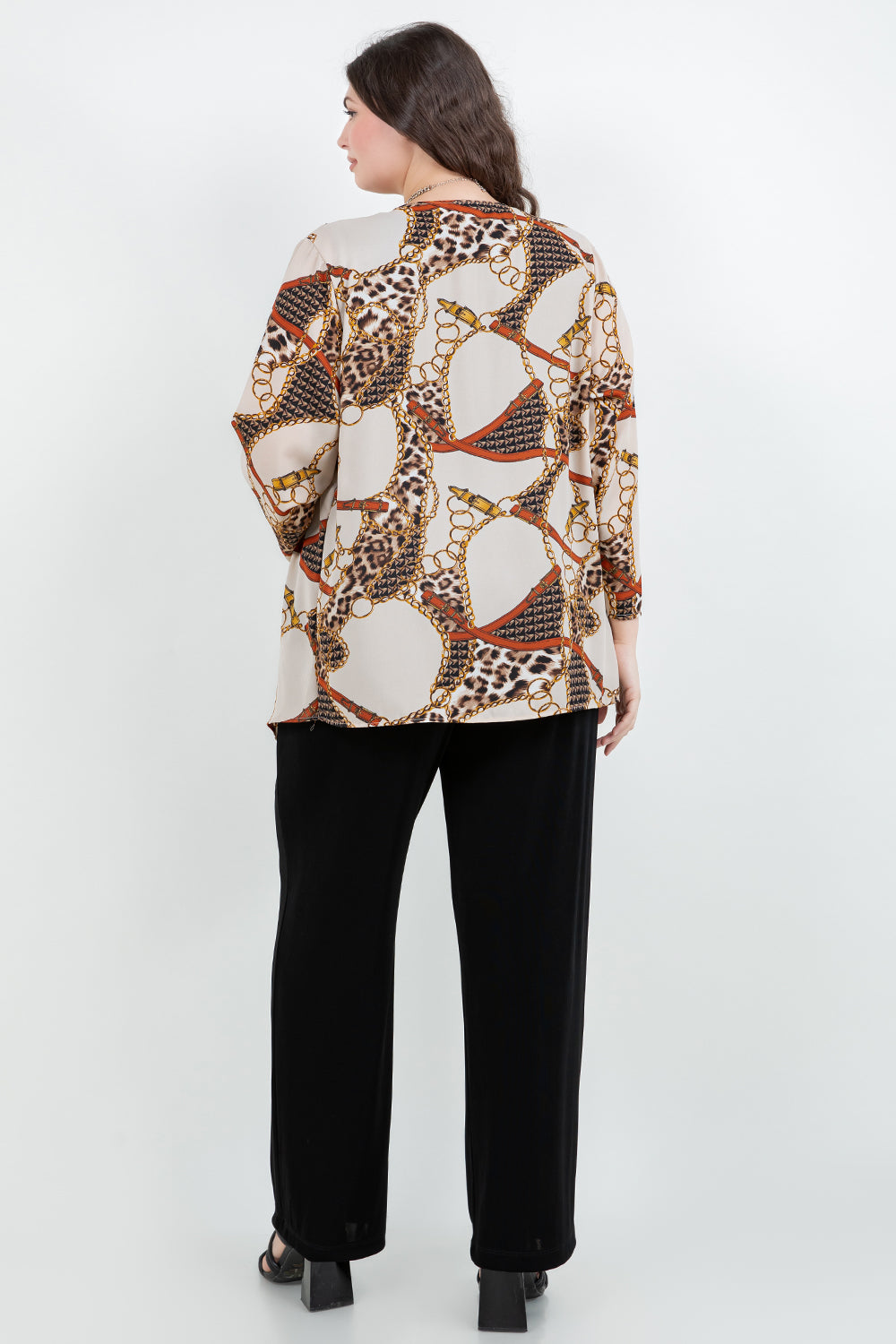 Jackets Vikki Vi Gold Chain Leopard Swing Cardigan