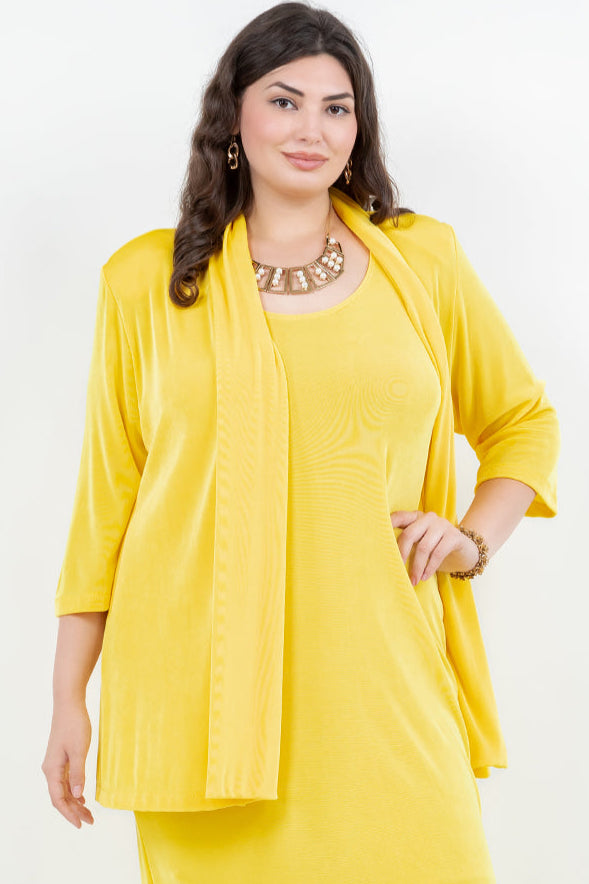 Jackets Vikki Vi Classic Limoncello 3/4 Sleeve Kimono Jacket