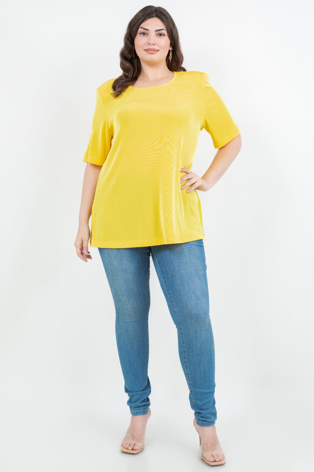 Tops Vikki Vi Classic Limoncello Short Sleeve Tunic