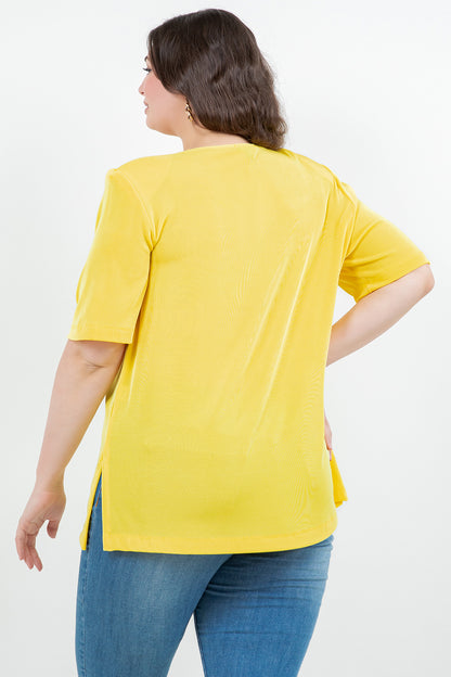 Tops Vikki Vi Classic Limoncello Short Sleeve Tunic