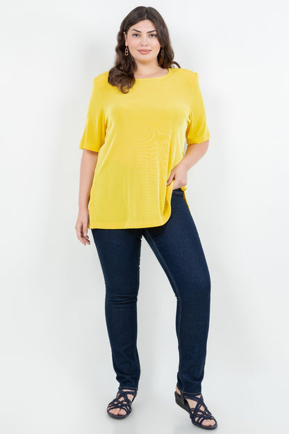 Tops Vikki Vi Classic Limoncello Short Sleeve Tunic