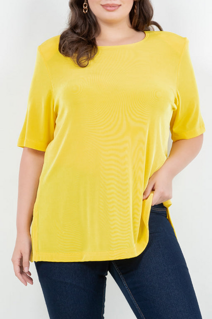 Tops Vikki Vi Classic Limoncello Short Sleeve Tunic