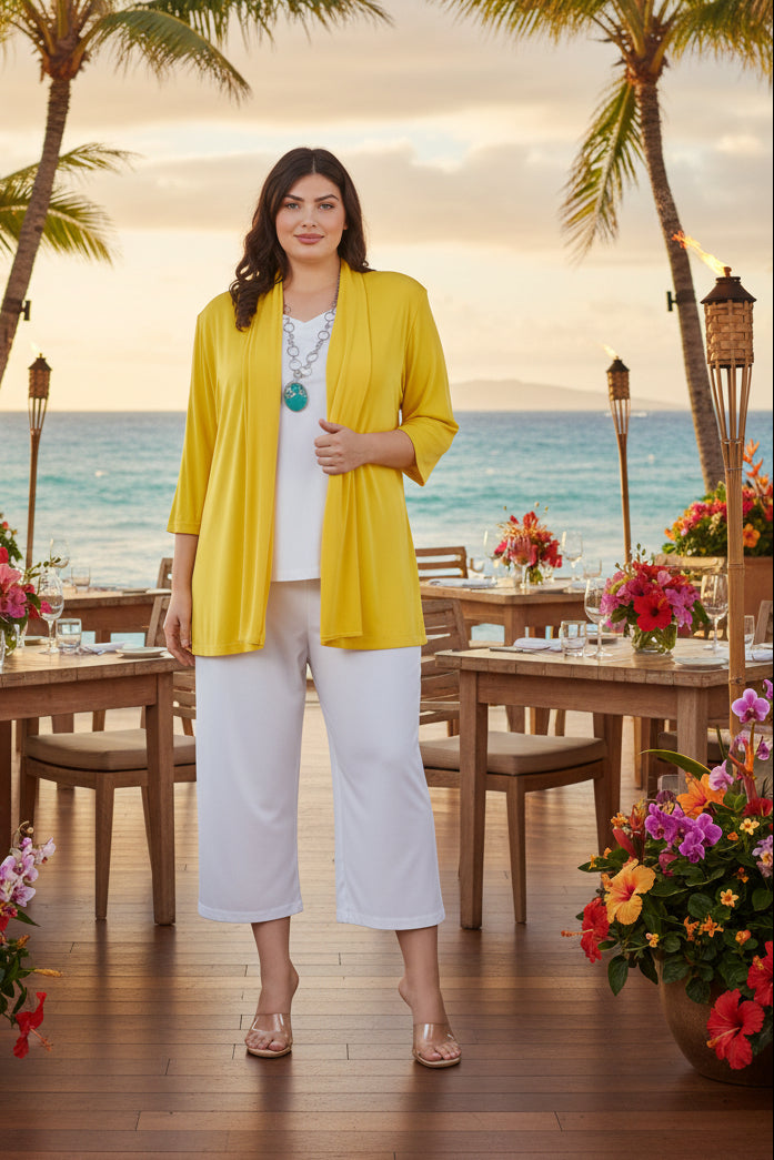 Jackets Vikki Vi Classic Limoncello 3/4 Sleeve Kimono Jacket