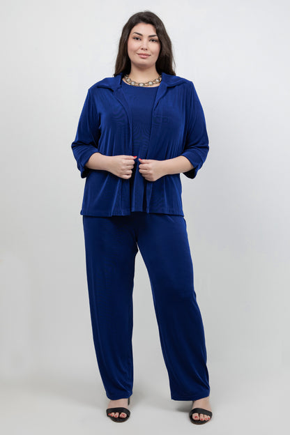 Jackets Vikki Vi Classic Royal Blue Tab Collar Jacket