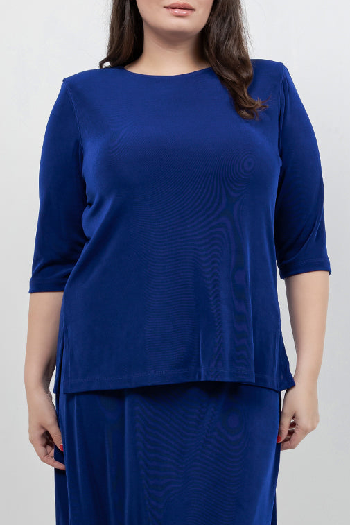 Tops Vikki Vi Classic Royal Blue 3/4 Sleeve Top