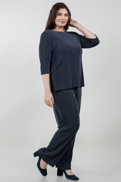 Tops Vikki Vi Classic Graphite 3/4 Sleeve Top