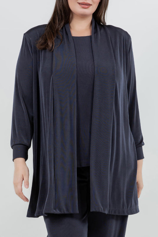 Jackets Vikki Vi Classic Graphite Long Kimono Jacket