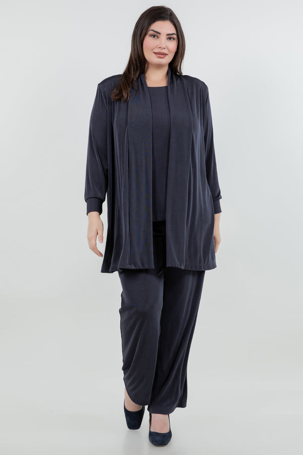 Vikki Vi Classic Graphite Long Kimono Jacket