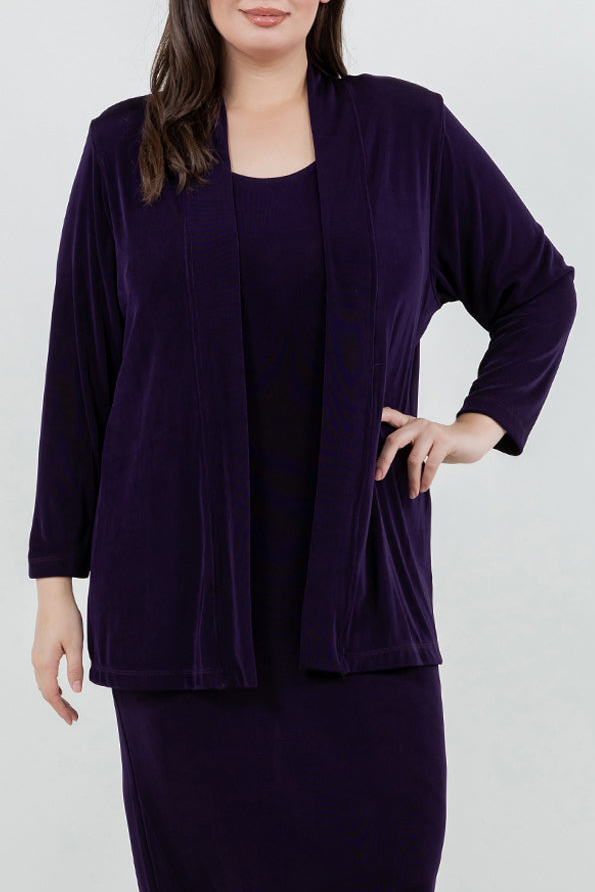 Jackets Vikki Vi Classic Black Plum Kimono Jacket
