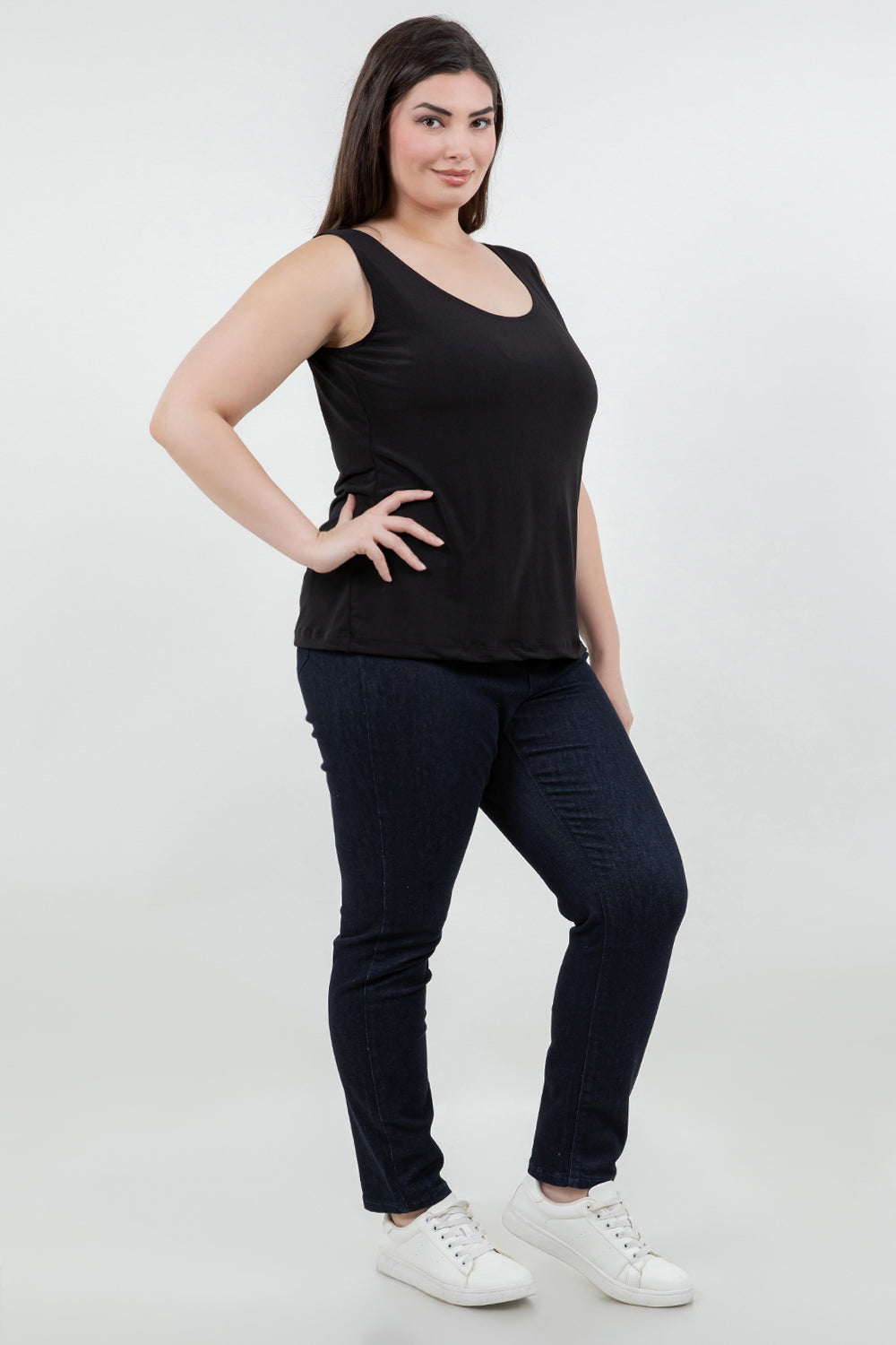 Tops Vikki Vi Jersey Black Tank