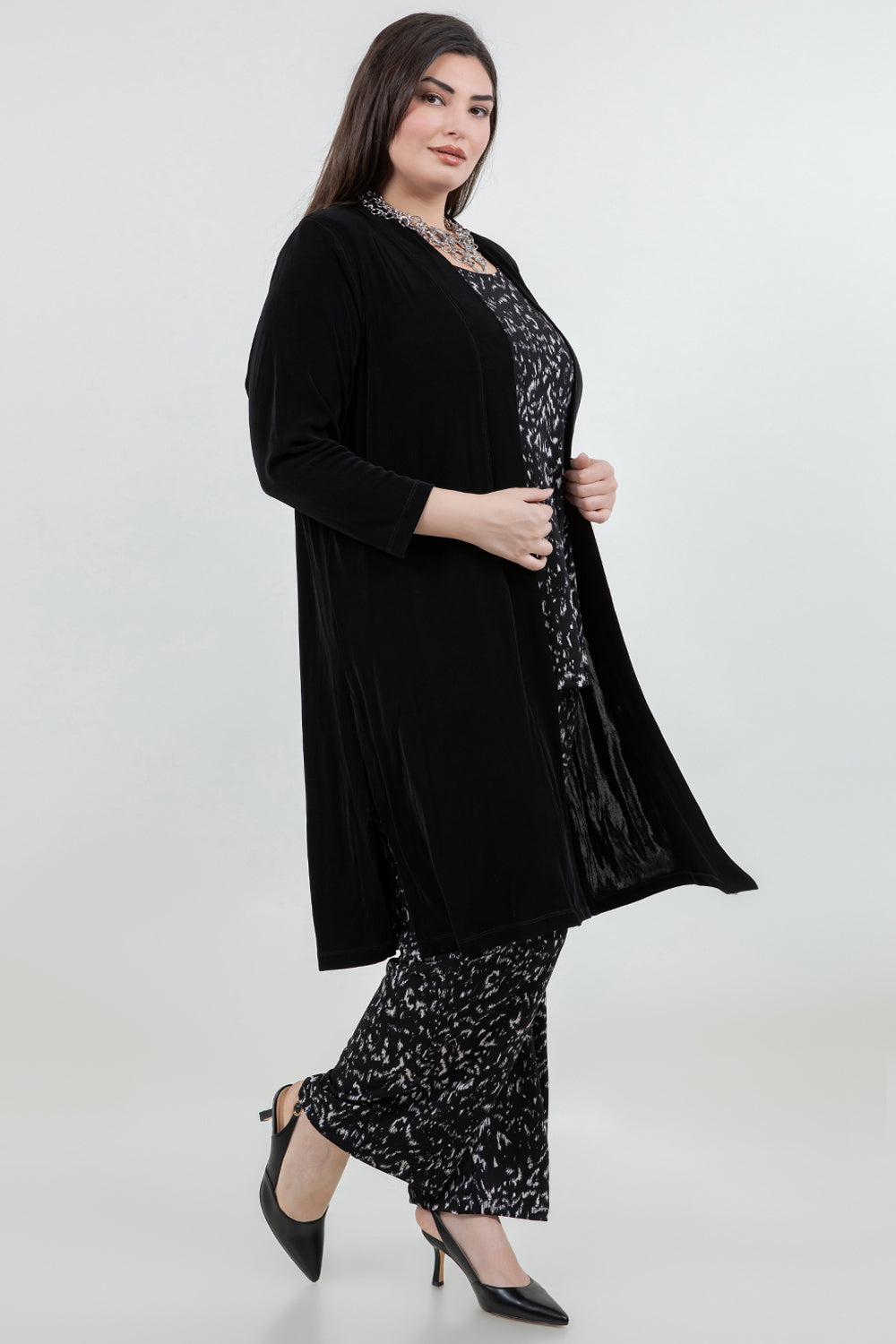 Vikki Vi Classic Black Kimono Duster – PlusbyDesign.com
