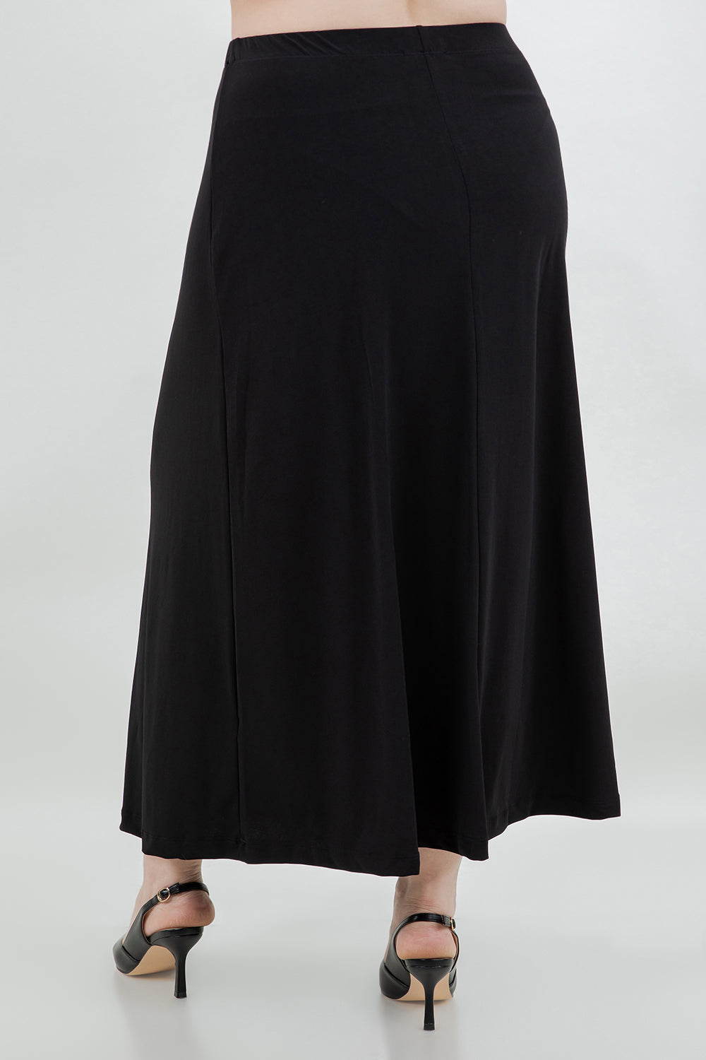 Vikki Vi Jersey Black Maxi Skirt | PlusbyDesign.com