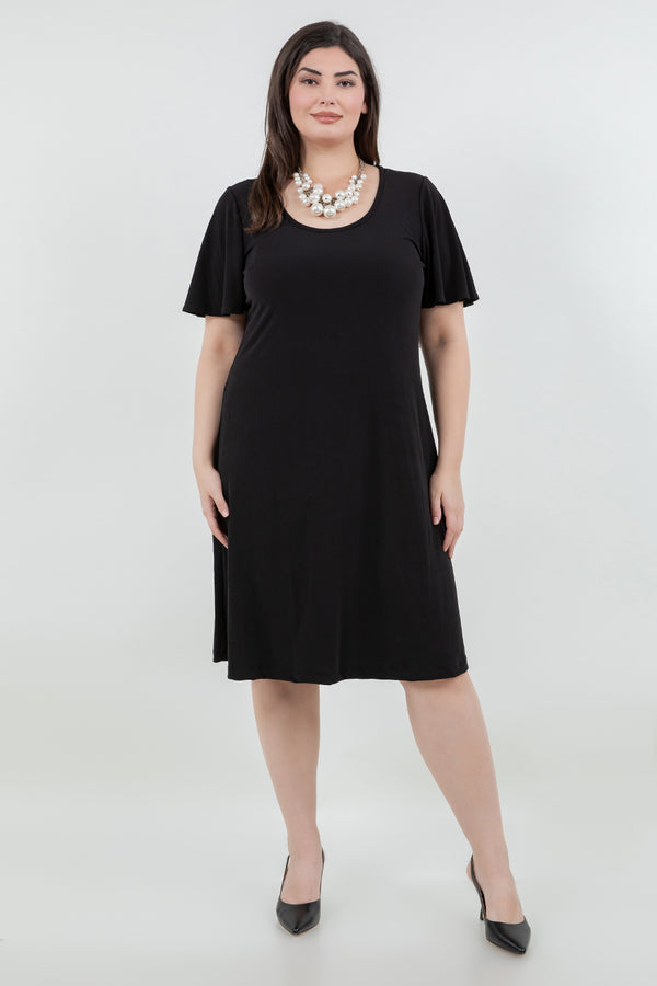 Vikki Vi Jersey Black T-Shirt Style Dress