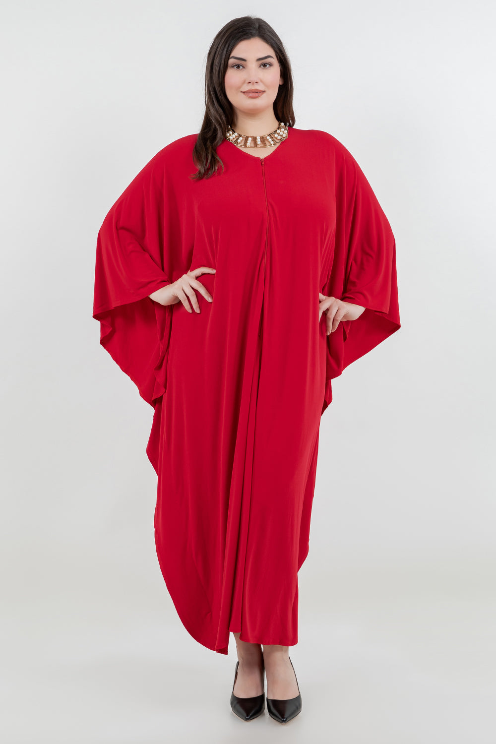 Dresses Vikki Vi Jersey Red Zip Front Caftan