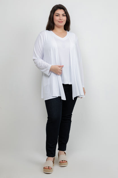 Jackets Vikki Vi Jersey White Swing Cardigan
