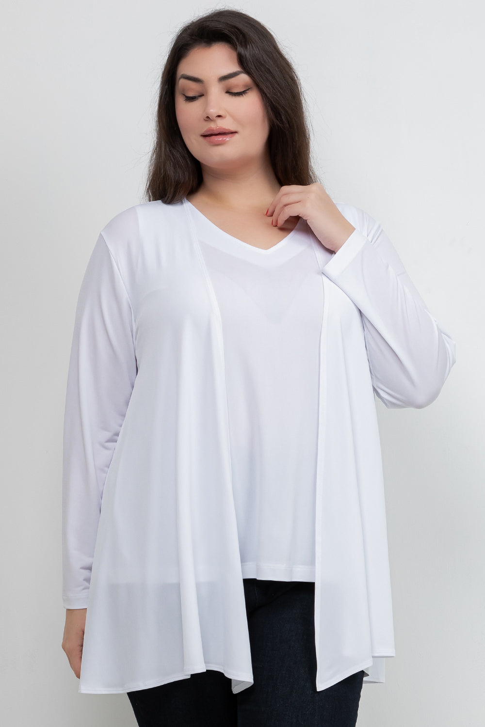 Jackets Vikki Vi Jersey White Swing Cardigan
