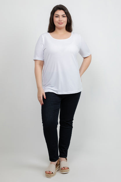 Tops Vikki Vi Jersey White Short Sleeve Top