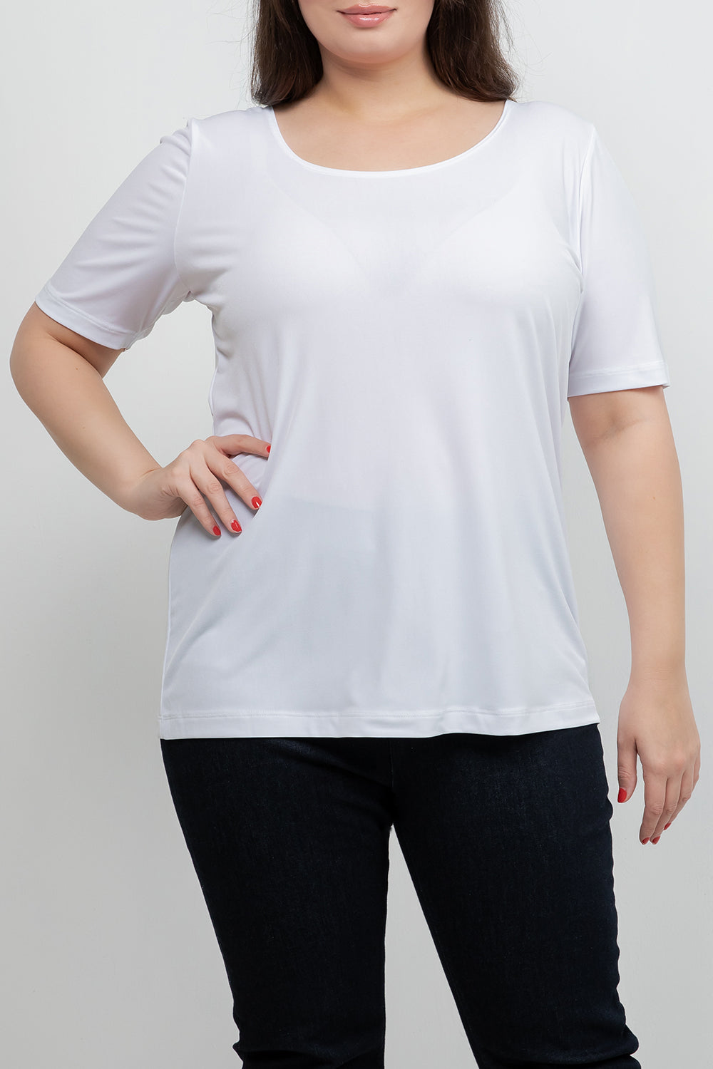 Tops Vikki Vi Jersey White Short Sleeve Top