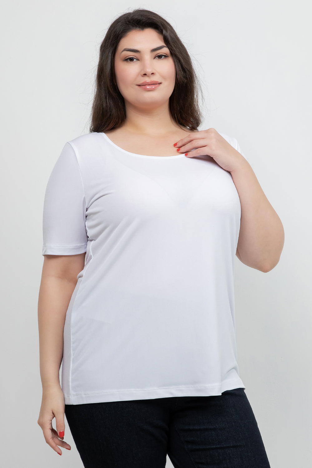 Tops Vikki Vi Jersey White Short Sleeve Top
