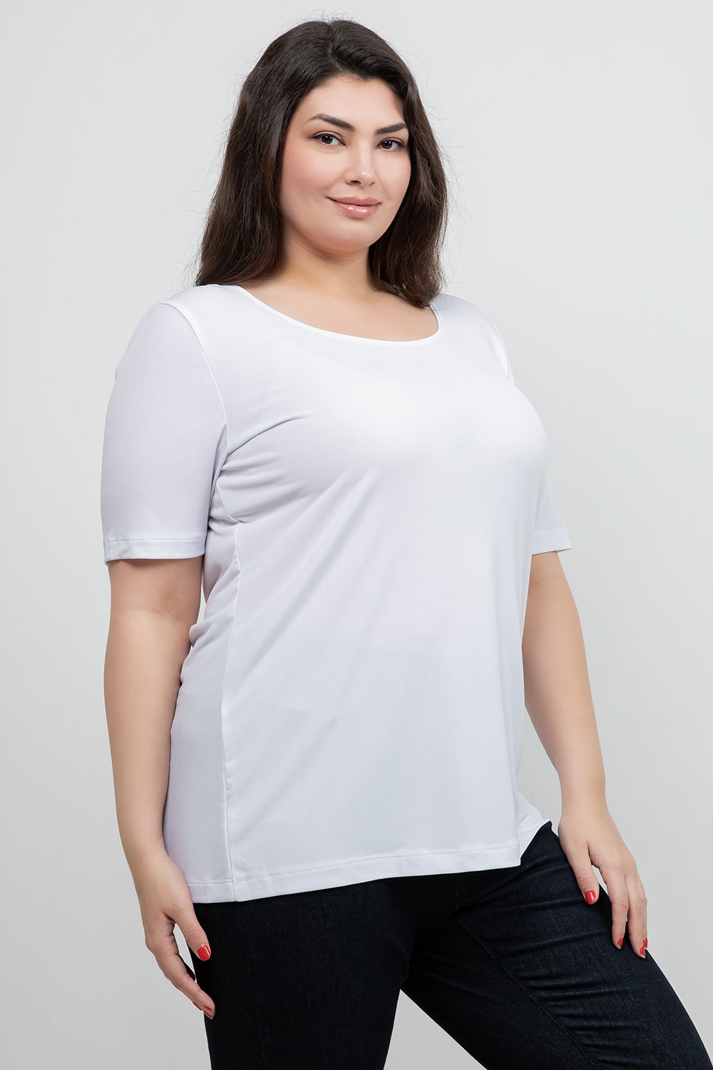 Tops Vikki Vi Jersey White Short Sleeve Top