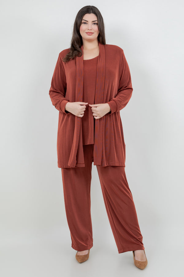 Vikki Vi Classic Cinnamon Long Kimono Jacket