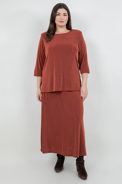 Tops Vikki Vi Classic Cinnamon 3/4 Sleeve Top