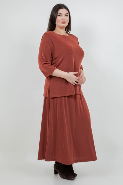 Tops Vikki Vi Classic Cinnamon 3/4 Sleeve Top