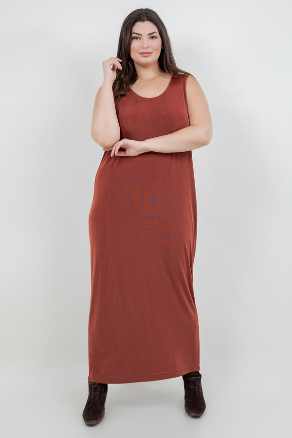 Vikki Vi Classic Cinnamon Maxi Tank Dress