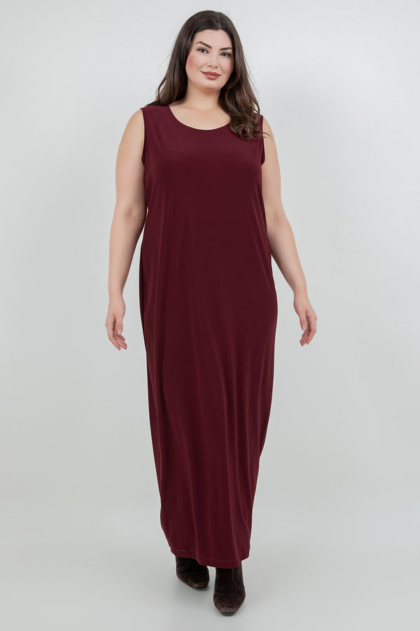 Vikki Vi Jersey Bordeaux Tank Dress
