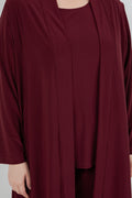 Vikki Vi Jersey Bordeaux Long Sleeve Kimono Duster