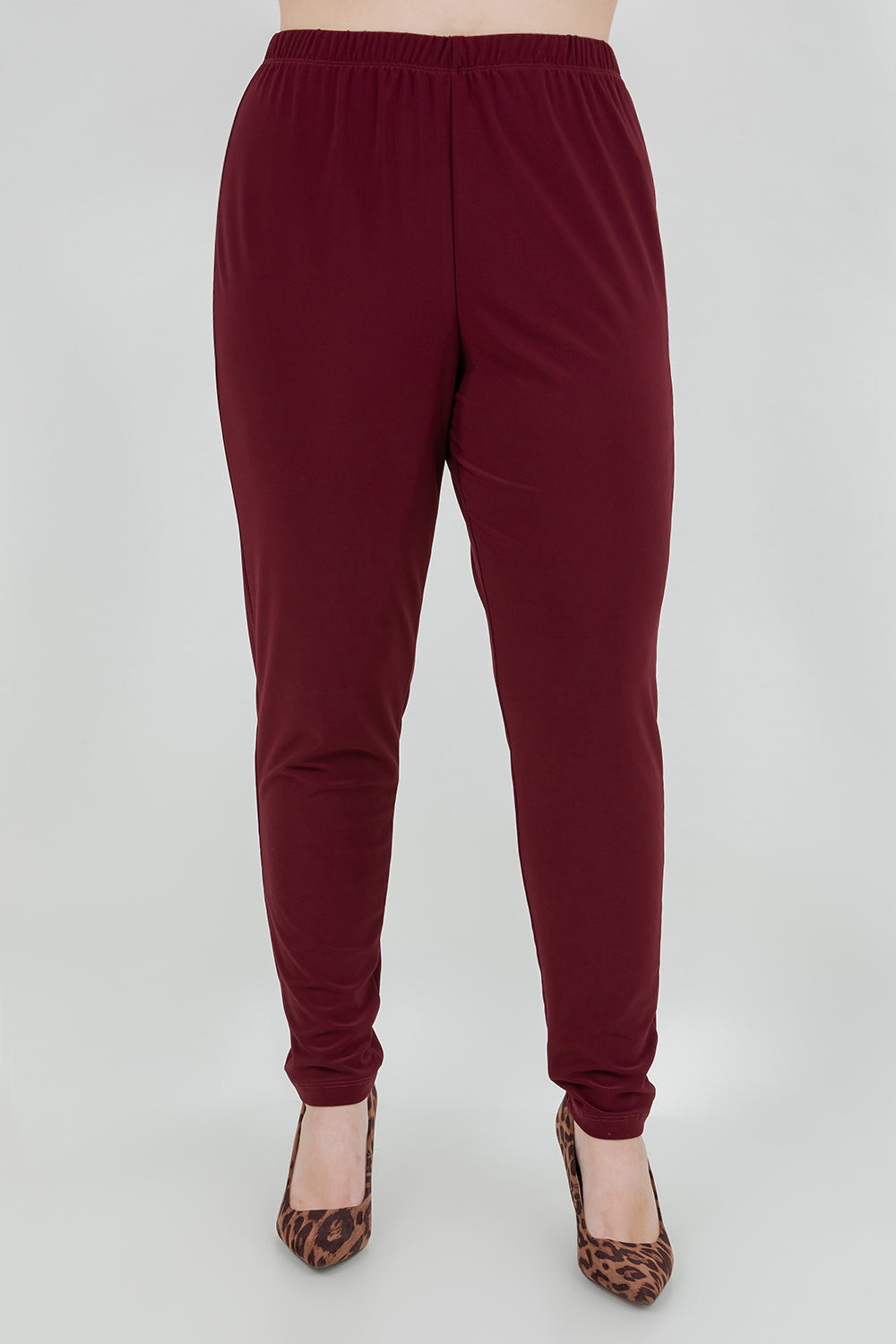Pants Vikki Vi Jersey Bordeaux Slim Leg Pant