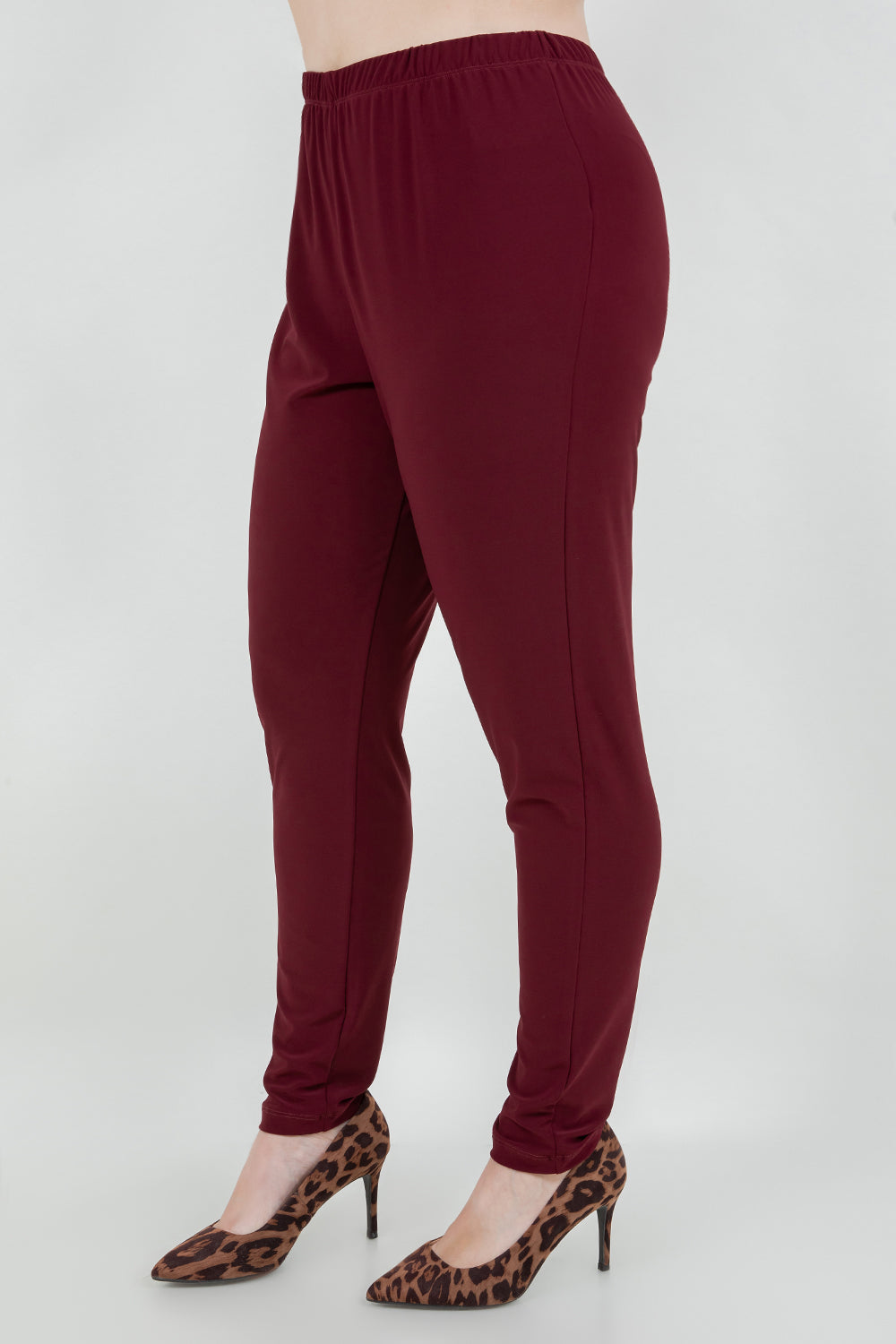 Pants Vikki Vi Jersey Bordeaux Slim Leg Pant