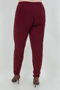 Vikki Vi Jersey Bordeaux Slim Leg Pant