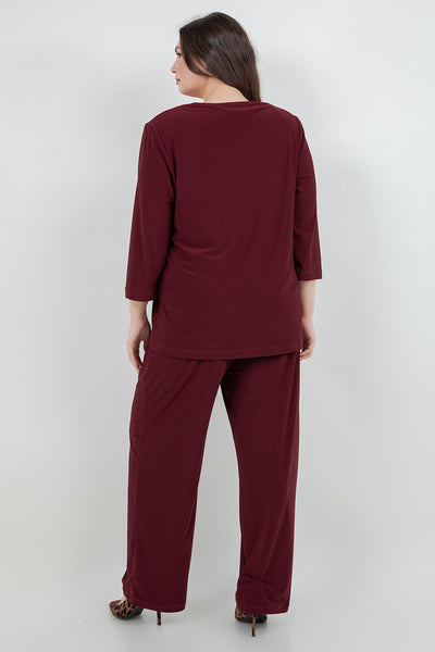 Vikki Vi Jersey Bordeaux Cardigan