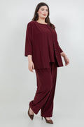 Vikki Vi Jersey Bordeaux Cardigan