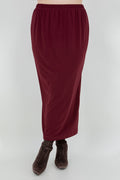 Vikki Vi Jersey Bordeaux Straight Maxi Skirt