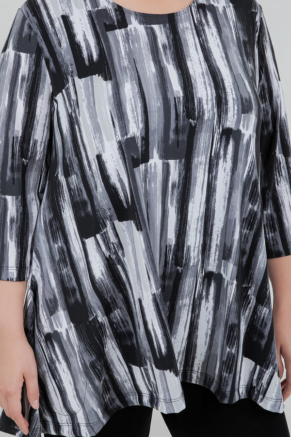 Vikki Vi Jersey Brushstroke 2 Pocket Swing Tunic