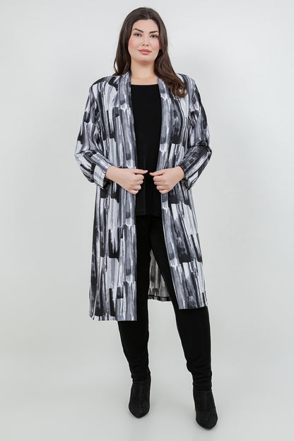 Jackets Vikki Vi Jersey Brushstroke Long Sleeve Kimono Duster