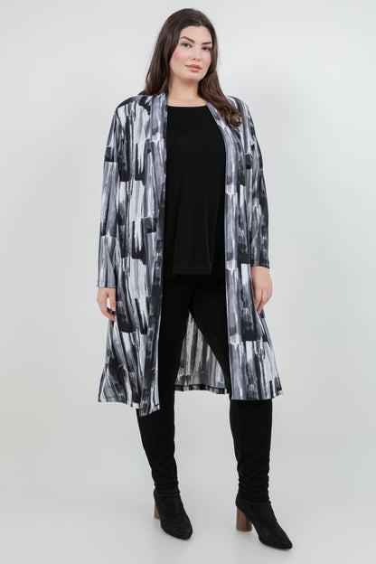 Jackets Vikki Vi Jersey Brushstroke Long Sleeve Kimono Duster
