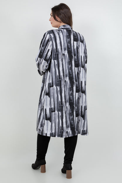 Jackets Vikki Vi Jersey Brushstroke Long Sleeve Kimono Duster