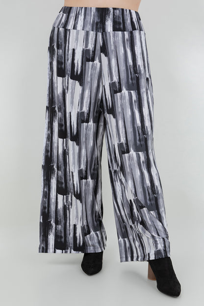 Pants Vikki Vi Jersey Brushstroke Wide Leg Pant