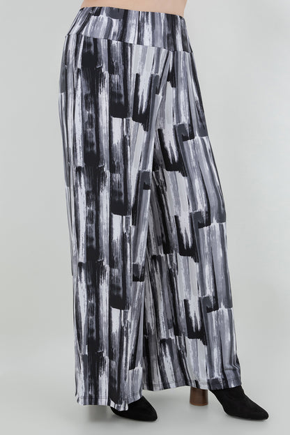 Pants Vikki Vi Jersey Brushstroke Wide Leg Pant
