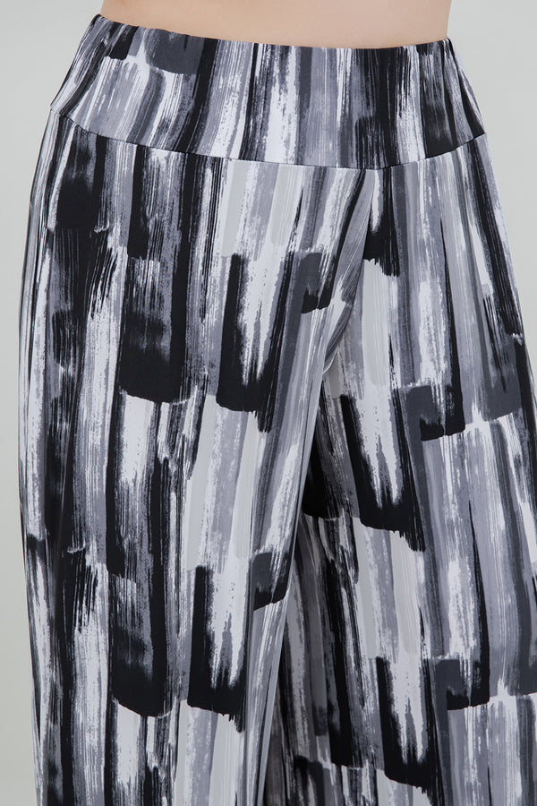 Vikki Vi Jersey Brushstroke Wide Leg Pant