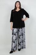 Vikki Vi Jersey Brushstroke Wide Leg Pant