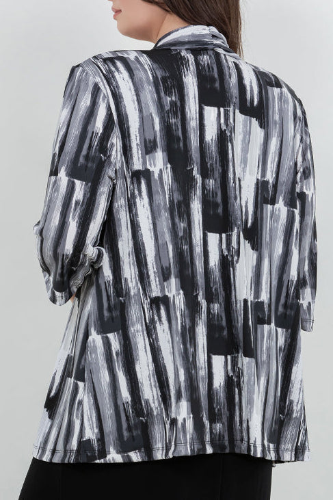 Jackets Vikki Vi Jersey Brushstroke 3/4 Sleeve Kimono Jacket
