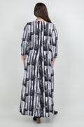 Vikki Vi Jersey Brushstroke Faux Wrap Maxi Dress