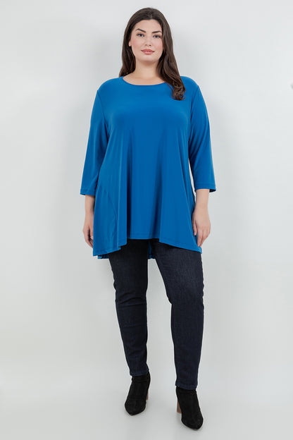 Tops Vikki Vi Jersey Azure Pocket Swing Tunic