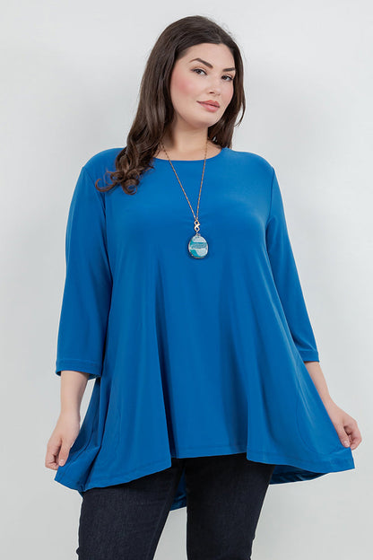 Tops Vikki Vi Jersey Azure Pocket Swing Tunic