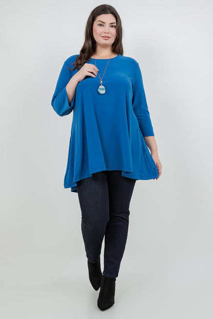 Tops Vikki Vi Jersey Azure Pocket Swing Tunic